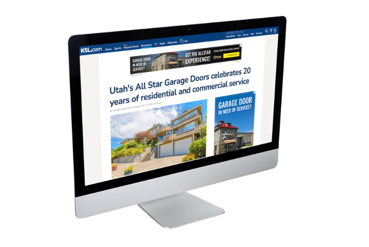 All Star Garage Door Website's Pulled Up on a Computer